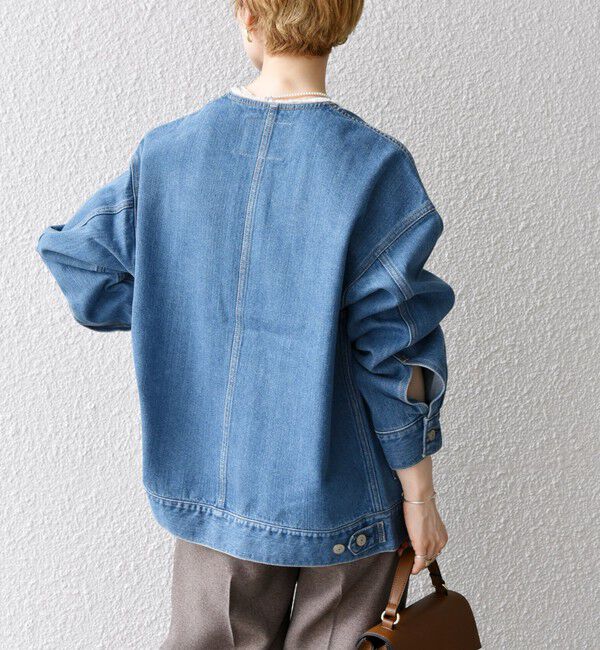 SHIPS any「《一部予約》SHIPS any: ノーカラー デニム ブルゾン［SHIPS any DENIM］」|デニムジャケット|