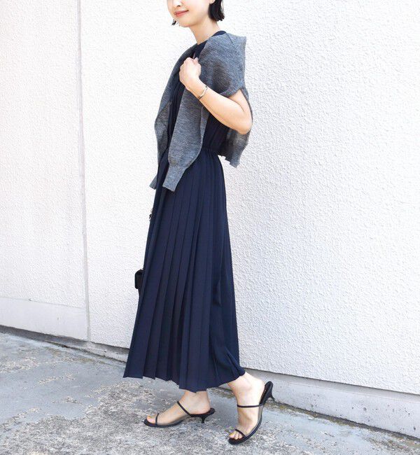 SHIPS for women「【WEB限定】〈洗濯機可能〉ドット 花柄 サイド プリーツ フレンチスリーブ ワンピース」|ワンピース|