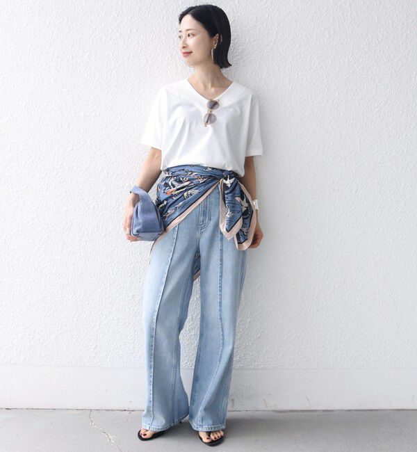 SHIPS for women「【WEB限定】〈ネックが選べる2サイズ展開〉オーガニックコットン バリエーションネック TEE」|Tシャツ・カットソー|