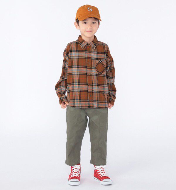 SHIPS KIDS「SHIPS KIDS:100～130cm / ネル チェック ボタンダウン シャツ」|シャツ・ブラウス|