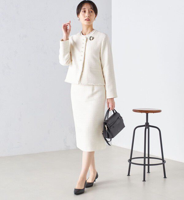 SHIPS for women「〈セレモニー対応可〉スラブ ツイード タイト スカート  24SS（セットアップ対応）◇」|スカート|