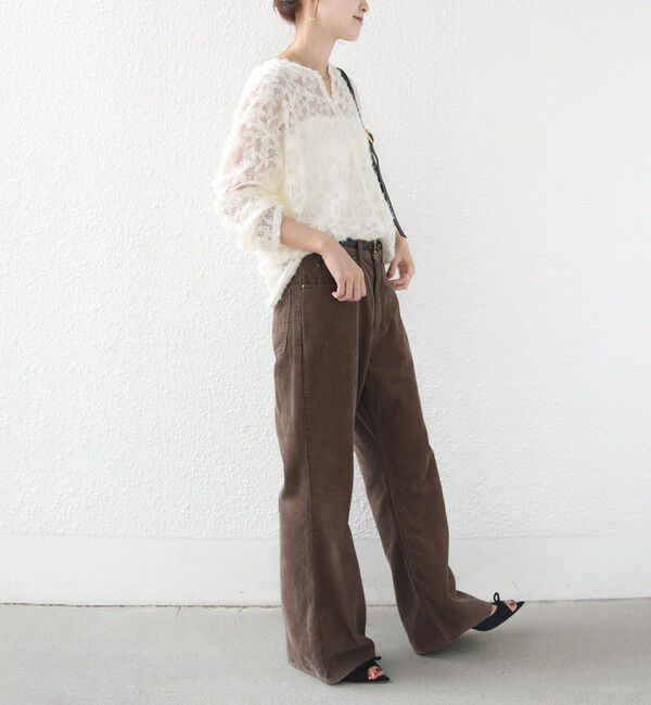 SHIPS for women「【WEB限定】〈手洗い可能〉チュール フェザー レース 羽織」|シャツ・ブラウス|