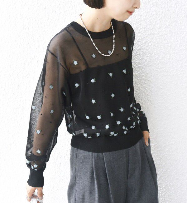 SHIPS for women「〈手洗い可能〉フラワー 刺繍 2WAY カーディガン」|カーディガン|