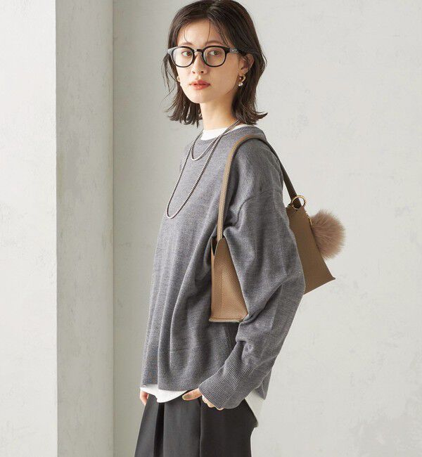 SHIPS for women「〈手洗い可能〉14G ウォッシャブル クルーネック ニット プルオーバー」|ニット・セーター|