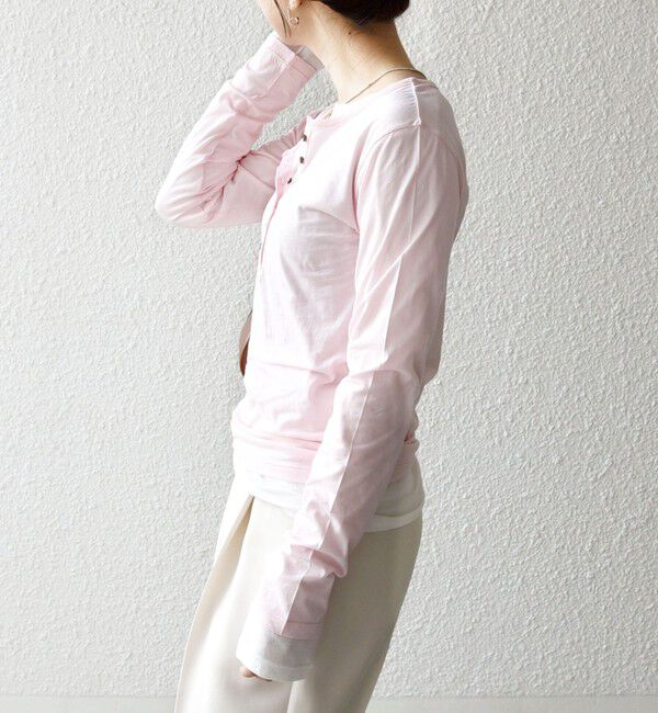 SHIPS any「SHIPS any:〈手洗い可能〉シアー コットン ヘンリーネック プルオーバー」|Tシャツ・カットソー|