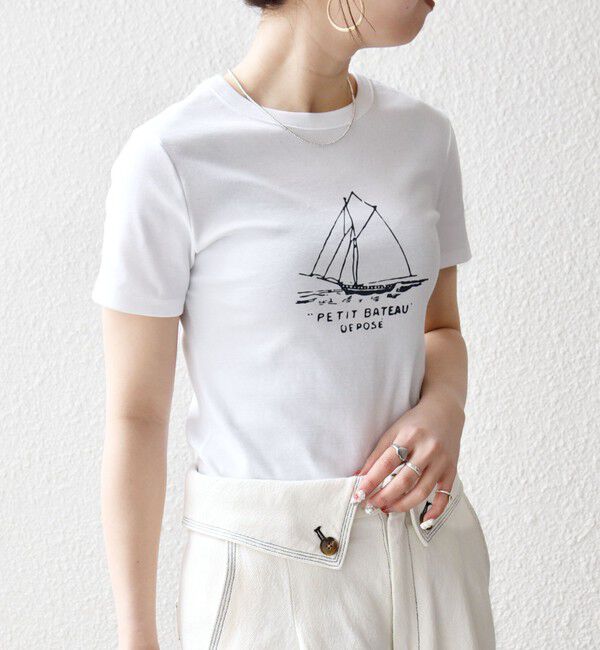 SHIPS any「【SHIPS any別注】PETIT BATEAU: ロゴ プリント コンパクト TEE 26SS」|Tシャツ・カットソー|