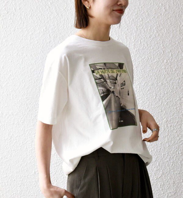 SHIPS any「【SHIPS any別注】La Hutte:〈洗濯機可能〉デザイン ロゴ プリント TEE 26SS」|Tシャツ・カットソー|