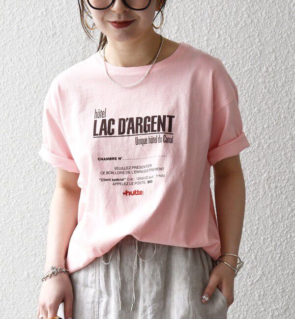 SHIPS any「【SHIPS any別注】La Hutte:〈洗濯機可能〉デザイン ロゴ プリント TEE 26SS」|Tシャツ・カットソー|