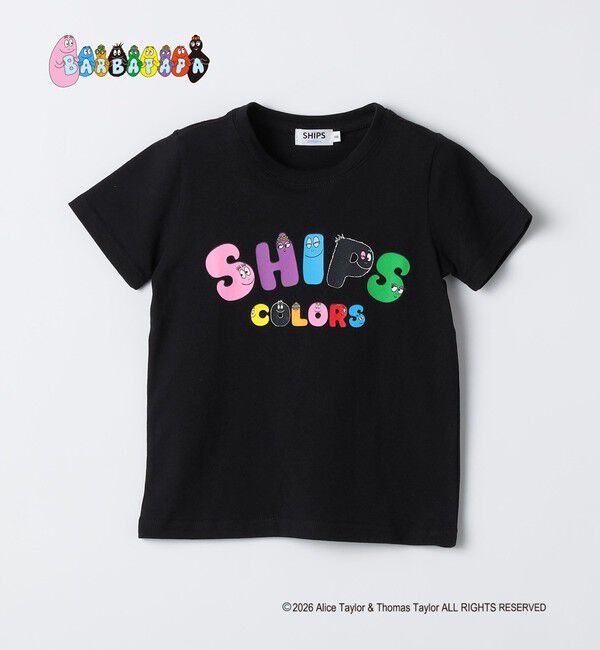SHIPS Colors 「SHIPS Colors:〈洗濯機可能〉90～140cm / バーバパパ コラボ プリント Tシャツ◇」|Tシャツ・カットソー|ブラック