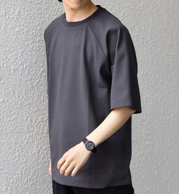 SHIPS any「【WEB限定】SHIPS any:〈UVカット〉SORONA(R) ワッフル ラグラン リラックス Tシャツ◇」|Tシャツ・カットソー|