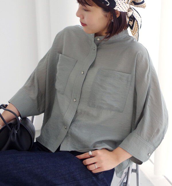 SHIPS for women「〈手洗い可〉NEW シルク混 シアー 羽織 シャツ」|シャツ・ブラウス|