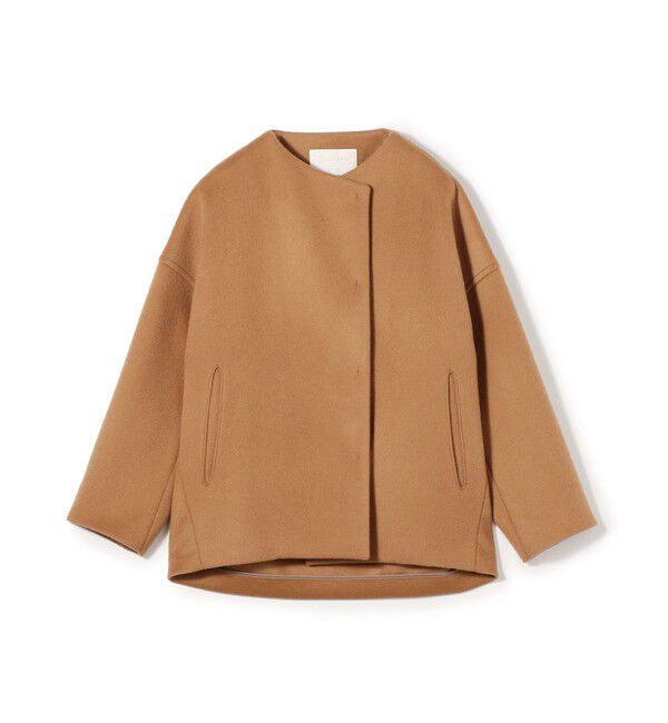 Ballsey「ウールカシミヤビーバー ショートコクーンコート」|ノーカラーコート|43 キャメル