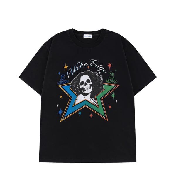 JOINT WORKS「WOKE EDGE / ウォークエッジ Skull Star Tee」|Tシャツ・カットソー|ブラック