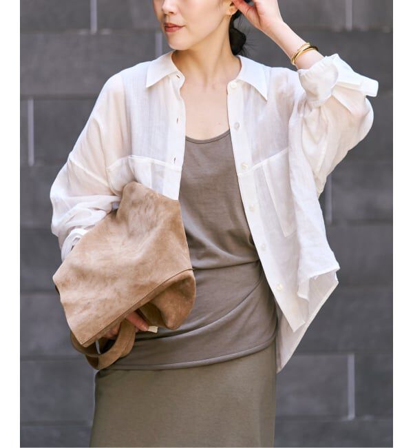 Plage「《追加》RAMIE LYOCELL CROPPED シャツ 3」|シャツ・ブラウス|ホワイト