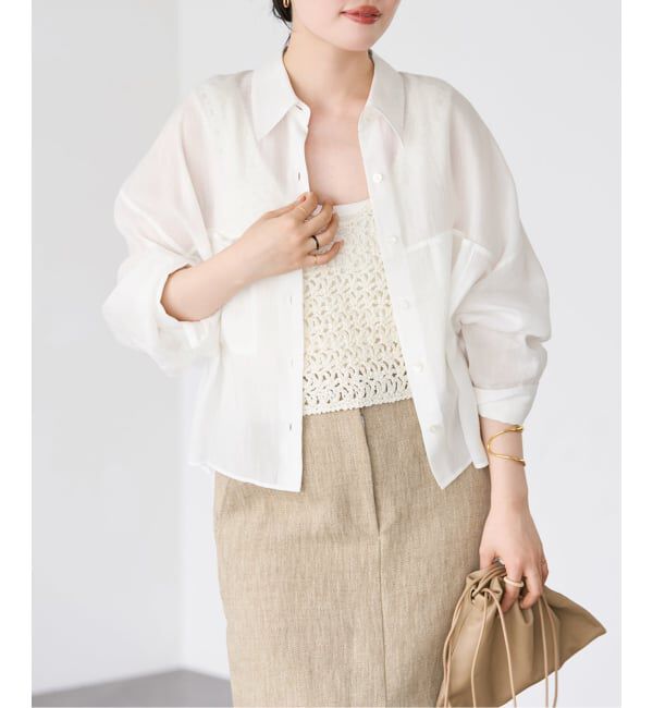 Plage「《追加》RAMIE LYOCELL CROPPED シャツ 3」|シャツ・ブラウス|