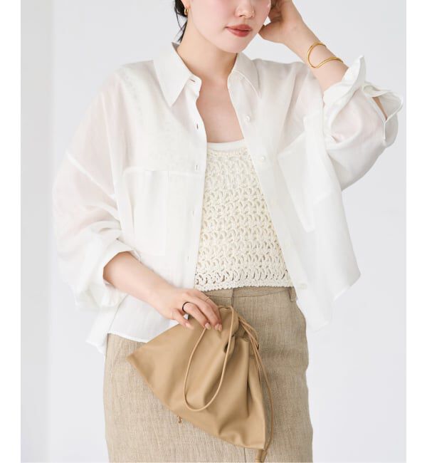 Plage「《追加》RAMIE LYOCELL CROPPED シャツ 3」|シャツ・ブラウス|