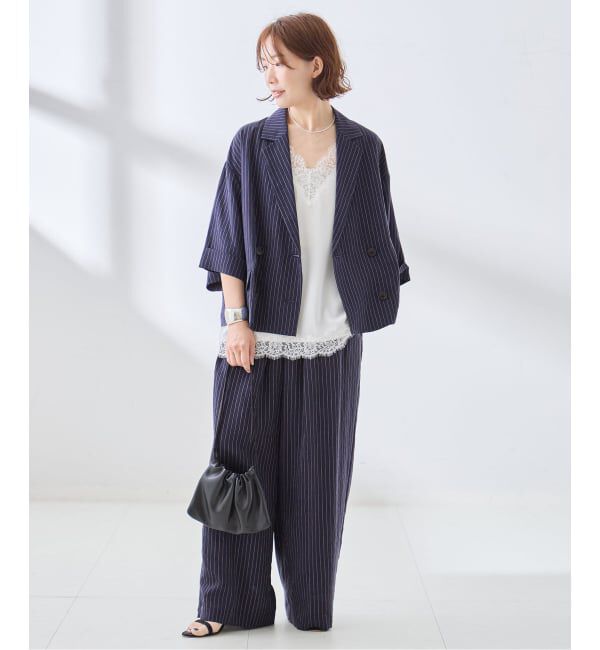journal standard L'essage「シルクMIXシアー&ストライプジャケット」|テーラードジャケット|