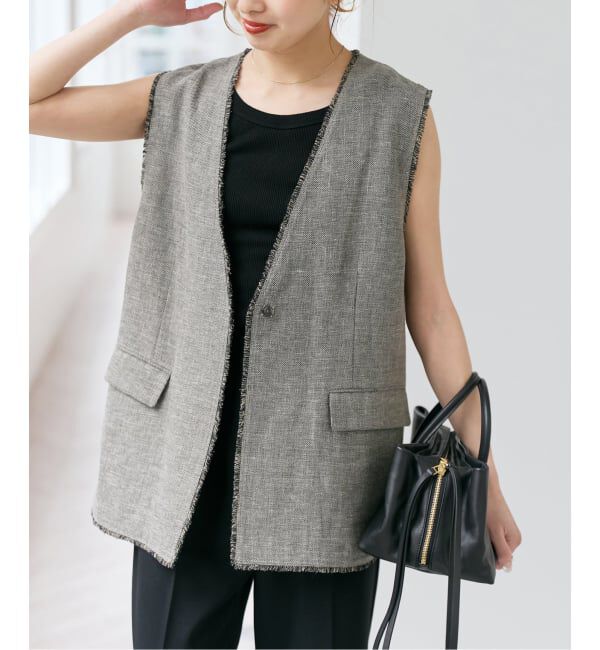Spick and Span「Riopelle ツイードジレ」|その他|ブラックベース