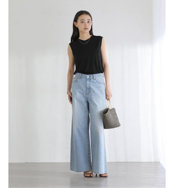  「【洗える】シャイニーノースリーブトップス」|Tシャツ・カットソー|