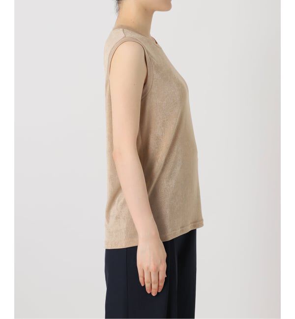  「【洗える】シャイニーノースリーブトップス」|Tシャツ・カットソー|