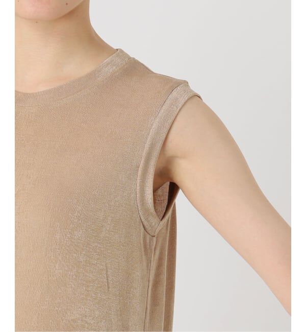  「【洗える】シャイニーノースリーブトップス」|Tシャツ・カットソー|