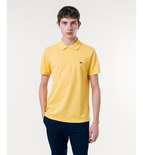 LACOSTE「ソリッド スリムフィット ストレッチポロシャツ（半袖）」|ポロシャツ|クリーム