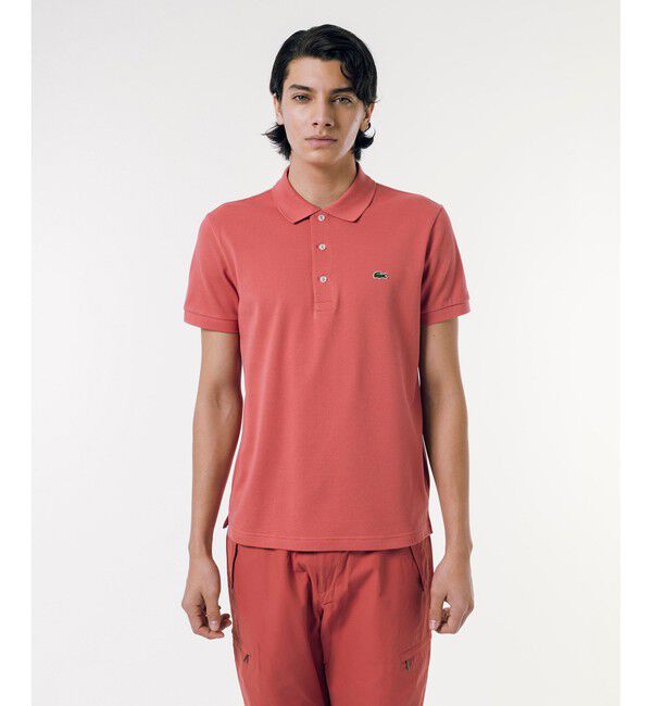 LACOSTE「ソリッド スリムフィット ストレッチポロシャツ（半袖）」|ポロシャツ|ローズ