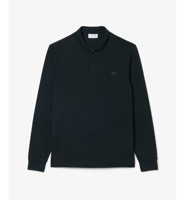 LACOSTE「比翼フロントロングスリーブポロシャツ」|ポロシャツ|ダークオリーブ