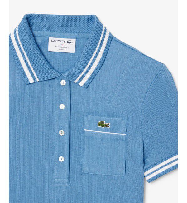 LACOSTE「フランスメイド ナローリブニット スリムフィットポロシャツ」|ポロシャツ|