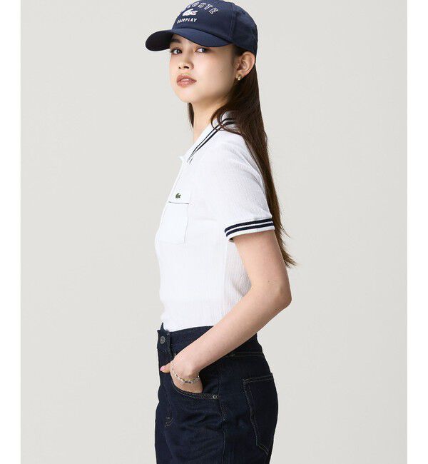 LACOSTE「フランスメイド ナローリブニット スリムフィットポロシャツ」|ポロシャツ|