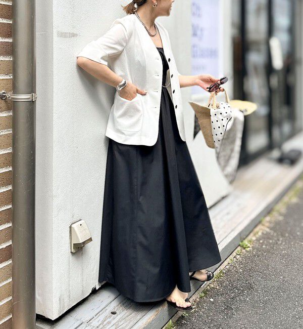NOLLEY'S「ウォッシャブル高機能半袖ジャケット」|ノーカラージャケット|