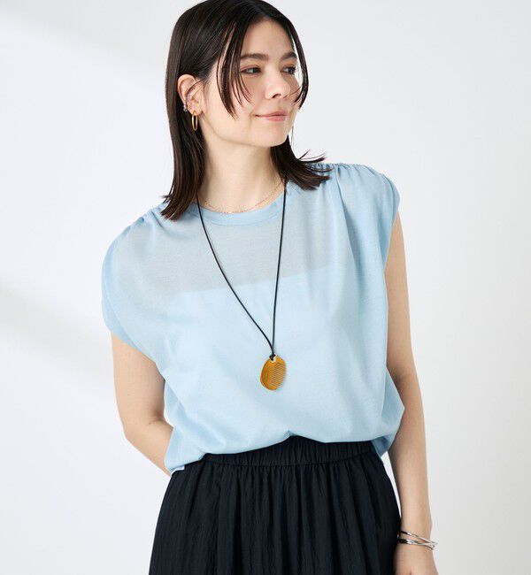 NOLLEY'S「ウォッシャブルシアードライコットンショルダーギャザープルオーバー」|Tシャツ・カットソー|