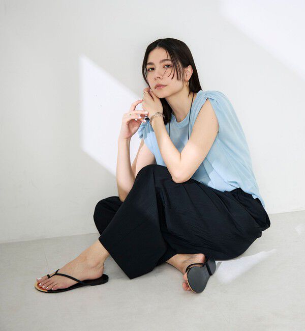 NOLLEY'S「ウォッシャブルシアードライコットンショルダーギャザープルオーバー」|Tシャツ・カットソー|