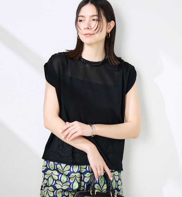 NOLLEY'S「ウォッシャブルシアードライコットンショルダーギャザープルオーバー」|Tシャツ・カットソー|