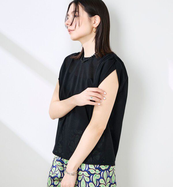 NOLLEY'S「ウォッシャブルシアードライコットンショルダーギャザープルオーバー」|Tシャツ・カットソー|