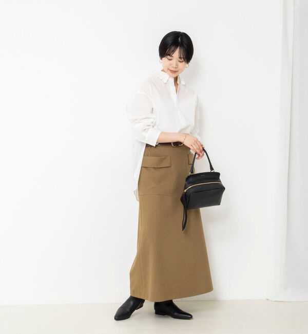 Rie Miller「ウォッシャブルフリルカラーセンターベント」|シャツ・ブラウス|