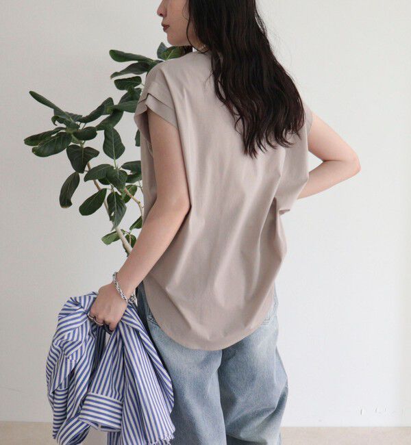 fredy emue「シルケットフレンチタックTシャツ」|Tシャツ・カットソー|ベージュ