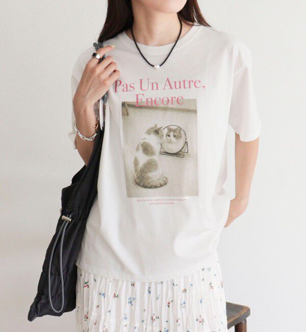 fredy emue「【UVカット/接触冷感】CATフォトＴシャツ」|Tシャツ・カットソー|