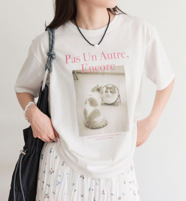 fredy emue「【UVカット/接触冷感】CATフォトＴシャツ」|Tシャツ・カットソー|