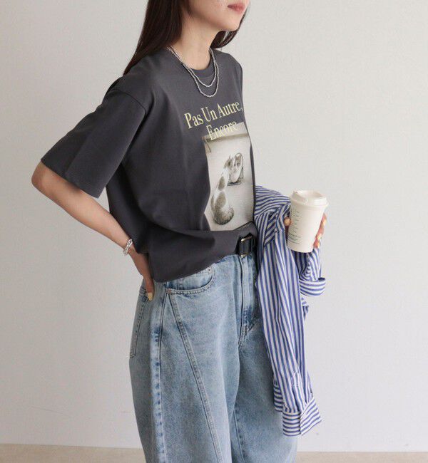 fredy emue「【UVカット/接触冷感】CATフォトＴシャツ」|Tシャツ・カットソー|
