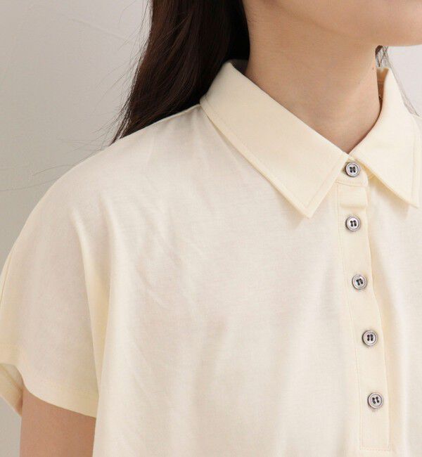 fredy emue「クロップドルーズポロ衿Tシャツ」|Tシャツ・カットソー|