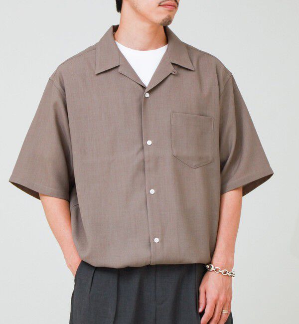 GLOSTER「【COOLMAX/セットアップ対応】エバレットメッシュオープンカラー半袖シャツ」|シャツ・ブラウス|
