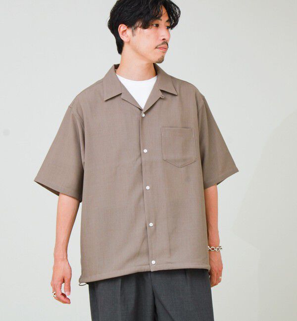 GLOSTER「【COOLMAX/セットアップ対応】エバレットメッシュオープンカラー半袖シャツ」|シャツ・ブラウス|
