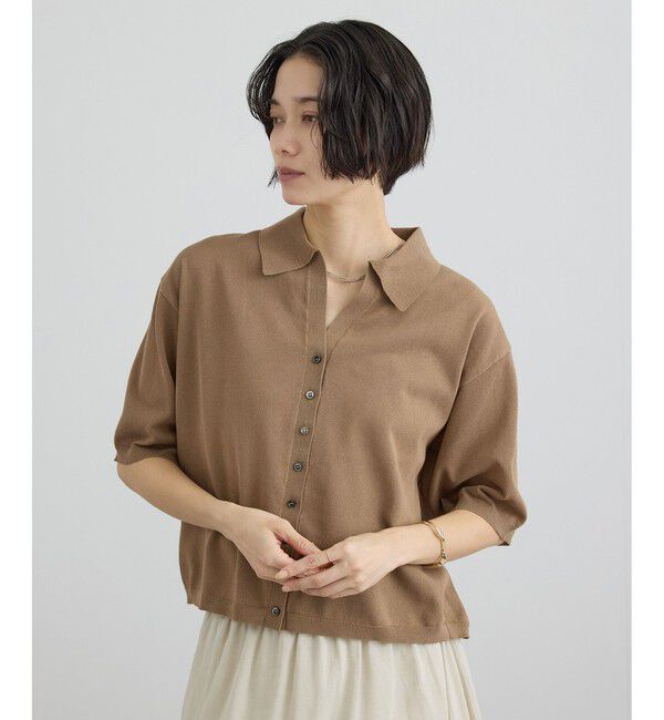 SALON adam et rope'「【WEB限定】ドライタッチポロニットカーディガン / 洗える」|カーディガン|