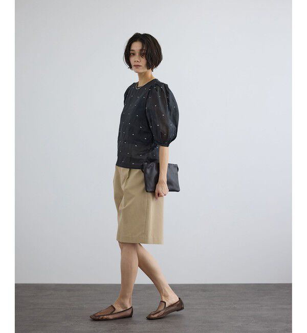 SALON adam et rope'「【WEB限定】ラメドットシアーボリュームスリーブブラウス / イージーケア」|シャツ・ブラウス|