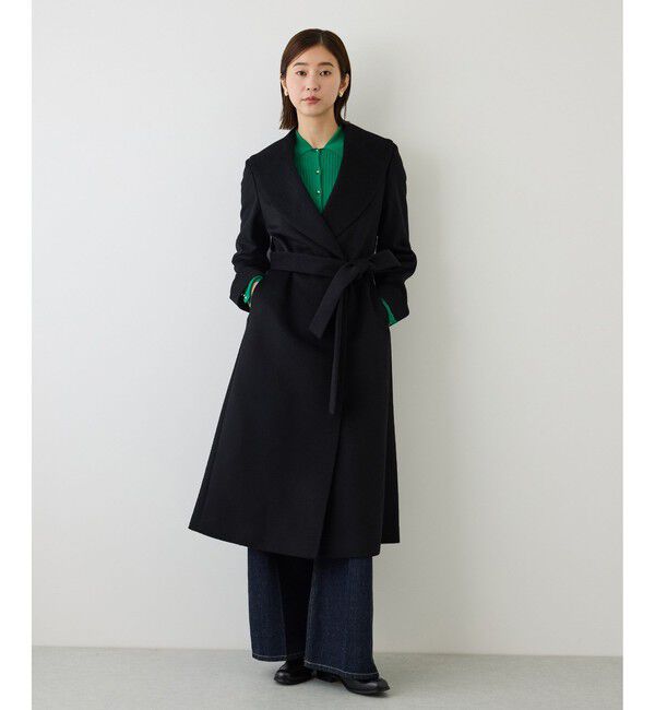 ROPE「【7/31(金)発売開始】プレミアムカシミヤショールカラーコート【一部J'aDoRe限定カラー】/逸品・26AW」|ステンカラーコート|ブラック(01)