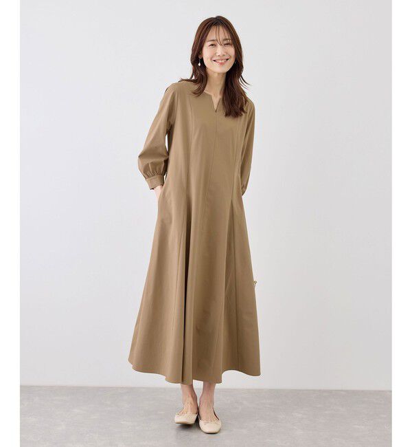 Rope&rsquo;Picnic「7分袖リラックスワンピース」|ワンピース|ベージュ(27)