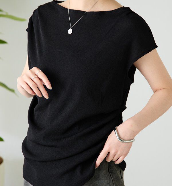  「【上品見えカットソー/シアー】アシメタックフレンチカットソー」|Tシャツ・カットソー|