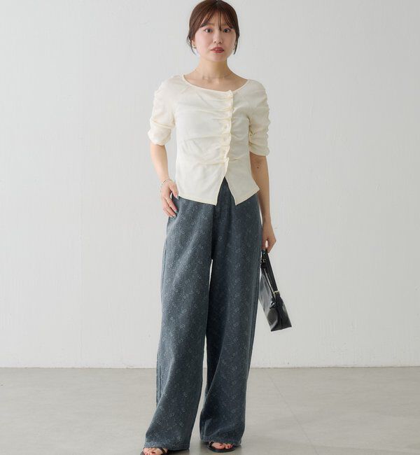  「ギャザーテレコ半袖カーディガン」|Tシャツ・カットソー|