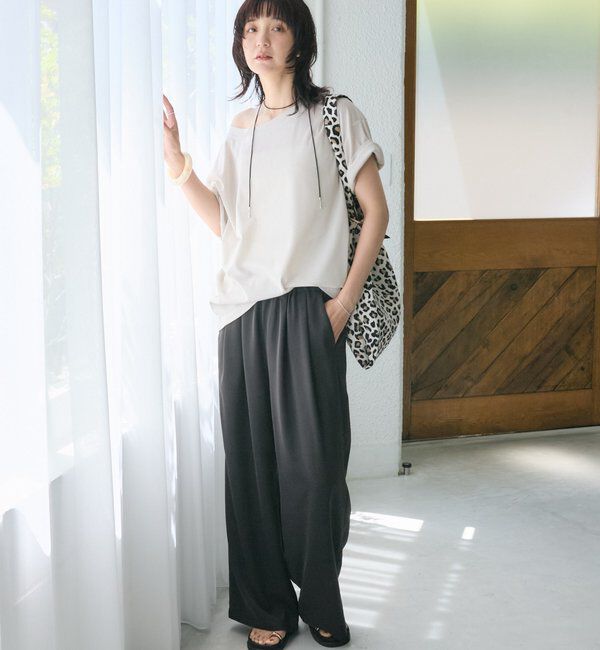  「【A・MONN】【吸水速乾/接触冷感】オープンネックTee」|Tシャツ・カットソー|